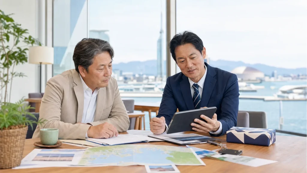 福岡の観光事業M&Aで承継相談をする経営者と専門家